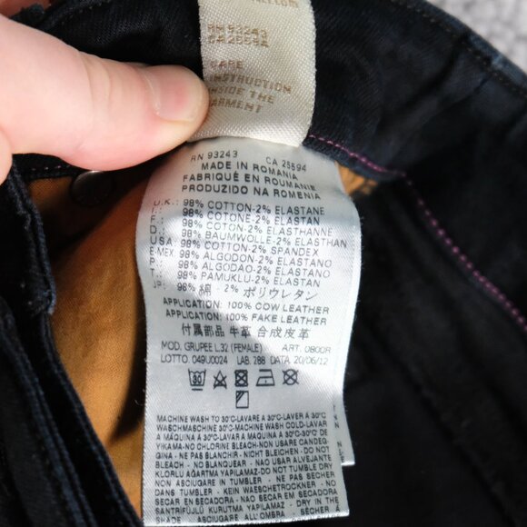 Diesel Jeans Womens 24 Black Grupee Super Slim Skinny Low Waist Stretch 33L - Picture 11 of 12